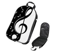VAPOKF Borsa organizer da viaggio per utensili da campeggio, borsa portaoggetti per note musicali in bianco e nero per set di utensili da cucina, accessori da cucina, custodia per barbecue all'aperto