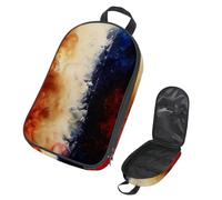 VAPOKF Borsa organizer da viaggio per utensili da campeggio, borsa portaoggetti per pittura a righe rosse, bianche e blu, per utensili da cucina, accessori da cucina, per barbecue all'aperto, solo