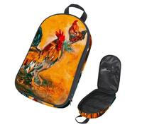 VAPOKF Borsa organizer da viaggio per utensili da campeggio, borsa portaoggetti per pittura artistica a forma di gallo, per utensili da cucina, accessori da cucina, custodia per barbecue all'aperto