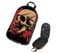 VAPOKF Borsa organizer da viaggio per utensili da campeggio, borsa portaoggetti rossa con teschio morto umano per utensili da cucina, accessori da cucina, custodia per barbecue all'aperto, solo borsa