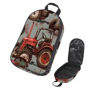 VAPOKF Borsa organizer da viaggio per utensili da campeggio, borsa portaoggetti vintage rossa per trattori da cucina, accessori da cucina, custodia per barbecue all'aperto, solo borsa