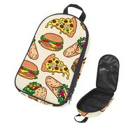 VAPOKF Borsa organizer da viaggio per utensili da campeggio, cheeseburger, taco, toast, pizza, set di utensili da cucina, custodia per accessori da cucina, per barbecue all'aperto, solo borsa