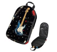 VAPOKF Borsa organizer da viaggio per utensili da campeggio, chitarra grunge su borsa nera per utensili da cucina, accessori da cucina, custodia per barbecue all'aperto, solo borsa