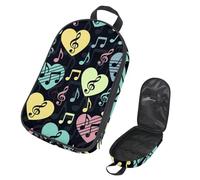 VAPOKF Borsa organizer da viaggio per utensili da campeggio, colorata con chiave musicale e note, per utensili da cucina, accessori da cucina, custodia per barbecue all'aperto, solo borsa