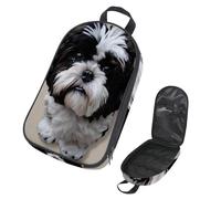 VAPOKF Borsa organizer da viaggio per utensili da campeggio, colore bianco e nero, per cuccioli di cane Shih Tzu, per utensili da cucina, accessori da cucina, per barbecue all'aperto, solo borsa