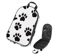 VAPOKF Borsa organizer da viaggio per utensili da campeggio, colore nero, con impronte di zampe di cane, per utensili da cucina, accessori da cucina, per barbecue all'aperto, solo borsa