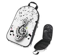 VAPOKF Borsa organizer da viaggio per utensili da campeggio, colore nero, con simbolo di note musicali, per utensili da cucina, accessori da cucina, per barbecue all'aperto, solo borsa