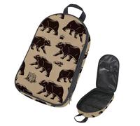 VAPOKF Borsa organizer da viaggio per utensili da campeggio, con artigli di orso grizzly, pietre, ceppi di legno, per utensili da cucina, accessori da cucina, custodia per barbecue all'aperto, solo