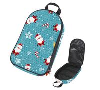 VAPOKF Borsa organizer da viaggio per utensili da campeggio, con campanella di Babbo Natale, fiocco di neve, blu e bianco, per utensili da cucina, accessori da cucina, custodia per barbecue all'aperto