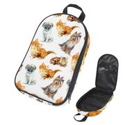 VAPOKF Borsa organizer da viaggio per utensili da campeggio, con carlino, Yorkshire Terrier e gattini, borsa portaoggetti per utensili da cucina, accessori da cucina, custodia per barbecue all'aperto