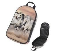 VAPOKF Borsa organizer da viaggio per utensili da campeggio, con cavalli bianchi che corrono nel deserto, per utensili da cucina, accessori da cucina, custodia per barbecue all'aperto, solo borsa