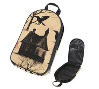 VAPOKF Borsa organizer da viaggio per utensili da campeggio, con corvi di Halloween su casa abbandonata, per utensili da cucina, accessori da cucina, custodia per barbecue all'aperto, solo borsa