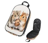 VAPOKF Borsa organizer da viaggio per utensili da campeggio, con due criceti che combattono un dado, per utensili da cucina, accessori da cucina, per barbecue all'aperto, solo borsa