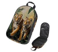 VAPOKF Borsa organizer da viaggio per utensili da campeggio, con due tigri su un cespuglio, per utensili da cucina, accessori da cucina, custodia per barbecue all'aperto, solo borsa