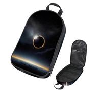 VAPOKF Borsa organizer da viaggio per utensili da campeggio, con eclissi solare, spazio nero, cielo, per utensili da cucina, accessori da cucina, per barbecue all'aperto, solo borsa