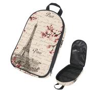 VAPOKF Borsa organizer da viaggio per utensili da campeggio, con fiori di ciliegie Parigi, Torre Eiffer, per utensili da cucina, accessori da cucina, per barbecue all'aperto, solo borsa