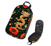 VAPOKF Borsa organizer da viaggio per utensili da campeggio, con fiori di papaveri rossi e draghi, per utensili da cucina, accessori da cucina, per barbecue all'aperto, solo borsa