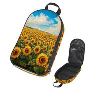 VAPOKF Borsa organizer da viaggio per utensili da campeggio, con girasoli e cielo blu, per pittura a olio, set di utensili da cucina, accessori da cucina, custodia per barbecue all'aperto, solo borsa