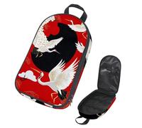 VAPOKF Borsa organizer da viaggio per utensili da campeggio, con gru di ciliegie e fiori di ciliegio, borsa rossa per utensili da cucina, accessori da cucina, custodia per barbecue all'aperto, solo