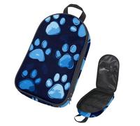 VAPOKF Borsa organizer da viaggio per utensili da campeggio, con impronte di zampe blu, per utensili da cucina, accessori da cucina, custodia per barbecue all'aperto, solo borsa