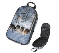 VAPOKF Borsa organizer da viaggio per utensili da campeggio, con lupi che camminano sulla foresta fredda, per utensili da cucina, accessori da cucina, custodia per barbecue all'aperto, solo borsa