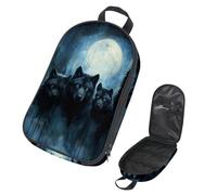 VAPOKF Borsa organizer da viaggio per utensili da campeggio, con lupi della foresta notturna, per utensili da cucina, accessori da cucina, per barbecue all'aperto, solo borsa