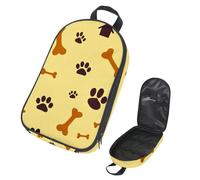 VAPOKF Borsa organizer da viaggio per utensili da campeggio, con ossa di cane, impronte di zampe, per utensili da cucina, accessori da cucina, custodia per barbecue all'aperto, solo borsa
