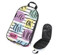 VAPOKF Borsa organizer da viaggio per utensili da campeggio, con parole creative Hello Nice OK, a righe bianche e nere, per utensili da cucina, accessori da cucina, per barbecue all'aperto, solo borsa