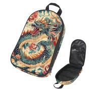 VAPOKF Borsa organizer da viaggio per utensili da campeggio, con peonia e drago cinese, per utensili da cucina, accessori da cucina, per barbecue all'aperto, solo borsa