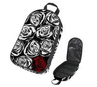 VAPOKF Borsa organizer da viaggio per utensili da campeggio, con rose nere, per utensili da cucina, accessori da cucina, per barbecue all'aperto, solo borsa