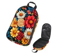 VAPOKF Borsa organizer da viaggio per utensili da campeggio, con rose rosse e margherite, per utensili da cucina, accessori da cucina, per barbecue all'aperto, solo borsa