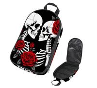 VAPOKF Borsa organizer da viaggio per utensili da campeggio, con rose rosse per amanti degli scheletri, borsa per utensili da cucina, custodia per barbecue all'aperto, solo borsa