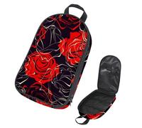 VAPOKF Borsa organizer da viaggio per utensili da campeggio, con rose rosse, per utensili da cucina, accessori da cucina, custodia per barbecue all'aperto, solo borsa