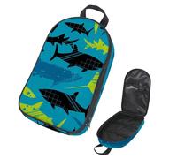 VAPOKF Borsa organizer da viaggio per utensili da campeggio, con squali grunge e razze, per utensili da cucina, accessori da cucina, per barbecue all'aperto, solo borsa