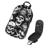 VAPOKF Borsa organizer da viaggio per utensili da campeggio, con teschi pirati, per utensili da cucina, accessori da cucina, per barbecue all'aperto, solo borsa