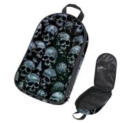 VAPOKF Borsa organizer da viaggio per utensili da campeggio, con teschi umani grungy, per utensili da cucina, accessori da cucina, per barbecue all'aperto, solo borsa