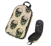 VAPOKF Borsa organizer da viaggio per utensili da campeggio, con teschi umani, per utensili da cucina, accessori da cucina, per barbecue all'aperto, solo borsa