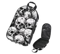 VAPOKF Borsa organizer da viaggio per utensili da campeggio, con teschi umani, per utensili da cucina, accessori da cucina, per barbecue all'aperto, solo borsa