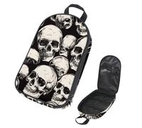 VAPOKF Borsa organizer da viaggio per utensili da campeggio, con teschi umani, per utensili da cucina, accessori da cucina, per barbecue all'aperto, solo borsa