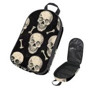 VAPOKF Borsa organizer da viaggio per utensili da campeggio, con teschio umano, per utensili da cucina, accessori da cucina, per barbecue all'aperto, solo borsa