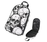 VAPOKF Borsa organizer da viaggio per utensili da campeggio, con teschio umano, per utensili da cucina, accessori da cucina, per barbecue all'aperto, solo borsa