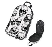 VAPOKF Borsa organizer da viaggio per utensili da campeggio, con teschio umano, per utensili da cucina, accessori da cucina, per barbecue all'aperto, solo borsa