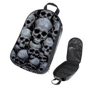 VAPOKF Borsa organizer da viaggio per utensili da campeggio, con testa di teschi umani, per utensili da cucina, accessori da cucina, per barbecue all'aperto, solo borsa