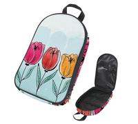 VAPOKF Borsa organizer da viaggio per utensili da campeggio, con tulipano floreale disegnato a mano, colore rosso e arancione, per utensili da cucina, accessori da cucina, per barbecue all'aperto