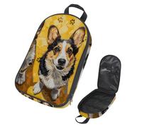 VAPOKF Borsa organizer da viaggio per utensili da campeggio, due borse portaoggetti per pittura Corgi per utensili da cucina, accessori da cucina, custodia per barbecue all'aperto, solo borsa