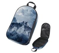 VAPOKF Borsa organizer da viaggio per utensili da campeggio, due lupi sulla neve e montagna, borsa portaoggetti per utensili da cucina, custodia per barbecue all'aperto, solo borsa