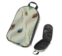 VAPOKF Borsa organizer da viaggio per utensili da campeggio, elegante borsa portaoggetti in piuma di pavone, per utensili da cucina, accessori da cucina, custodia per barbecue all'aperto, solo borsa