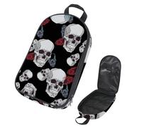 VAPOKF Borsa organizer da viaggio per utensili da campeggio, gotico con teschi umani su sfondo nero, per utensili da cucina, accessori da cucina, custodia per barbecue all'aperto, solo borsa