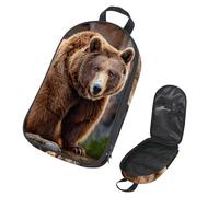 VAPOKF Borsa organizer da viaggio per utensili da campeggio, grande orso marrone, borsa per utensili da cucina, accessori da cucina, custodia per barbecue all'aperto, solo borsa