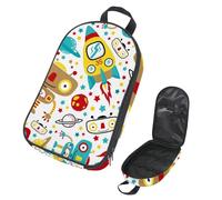 VAPOKF Borsa organizer da viaggio per utensili da campeggio, graziosa borsa portaoggetti con motivo robot per utensili da cucina, accessori da cucina, custodia per barbecue all'aperto, solo borsa